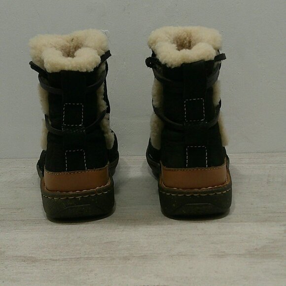 Ugg Australia La Jolla Boot Black Ankle Lace Up Sheepskin & Leather 5587 Sz 5 - Picture 9 of 10